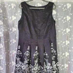 Chetta B Floral Bordered Fit & Flair Dress